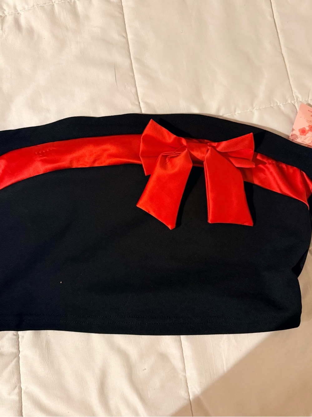 SHEIN Black with Red ribbon   Tub top
